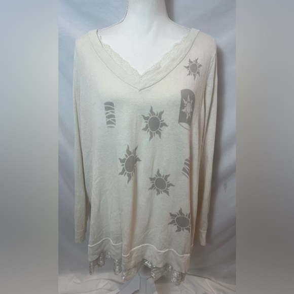 NWT Torrid/cream Disney’s Tangled light weight long sleeve layered sweater3X 5X - Picture 4 of 11